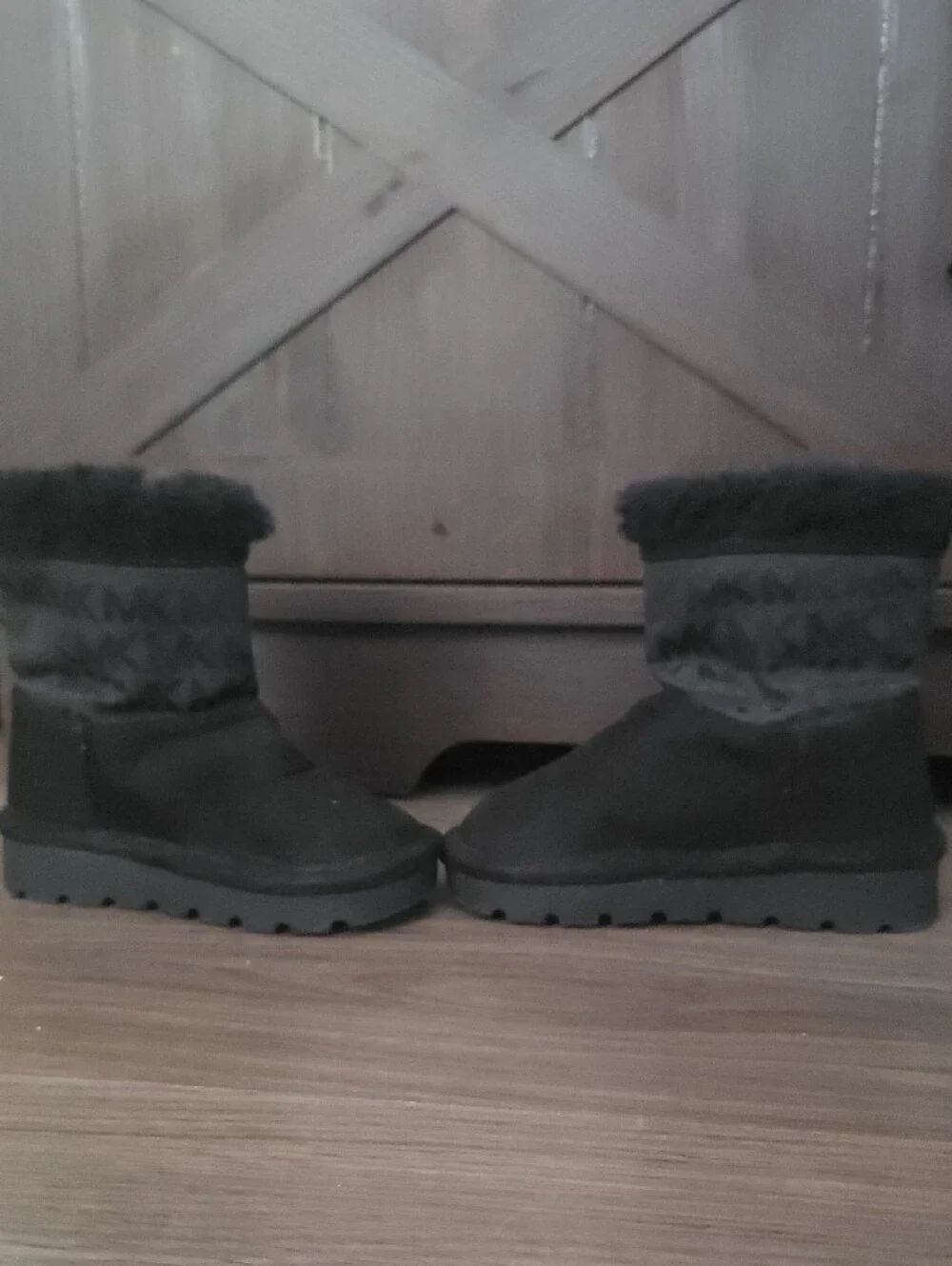 Michael Kors Black Kids Fur-Lined Zip Boots